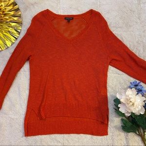 Eileen fisher orange/red linen blend sweater